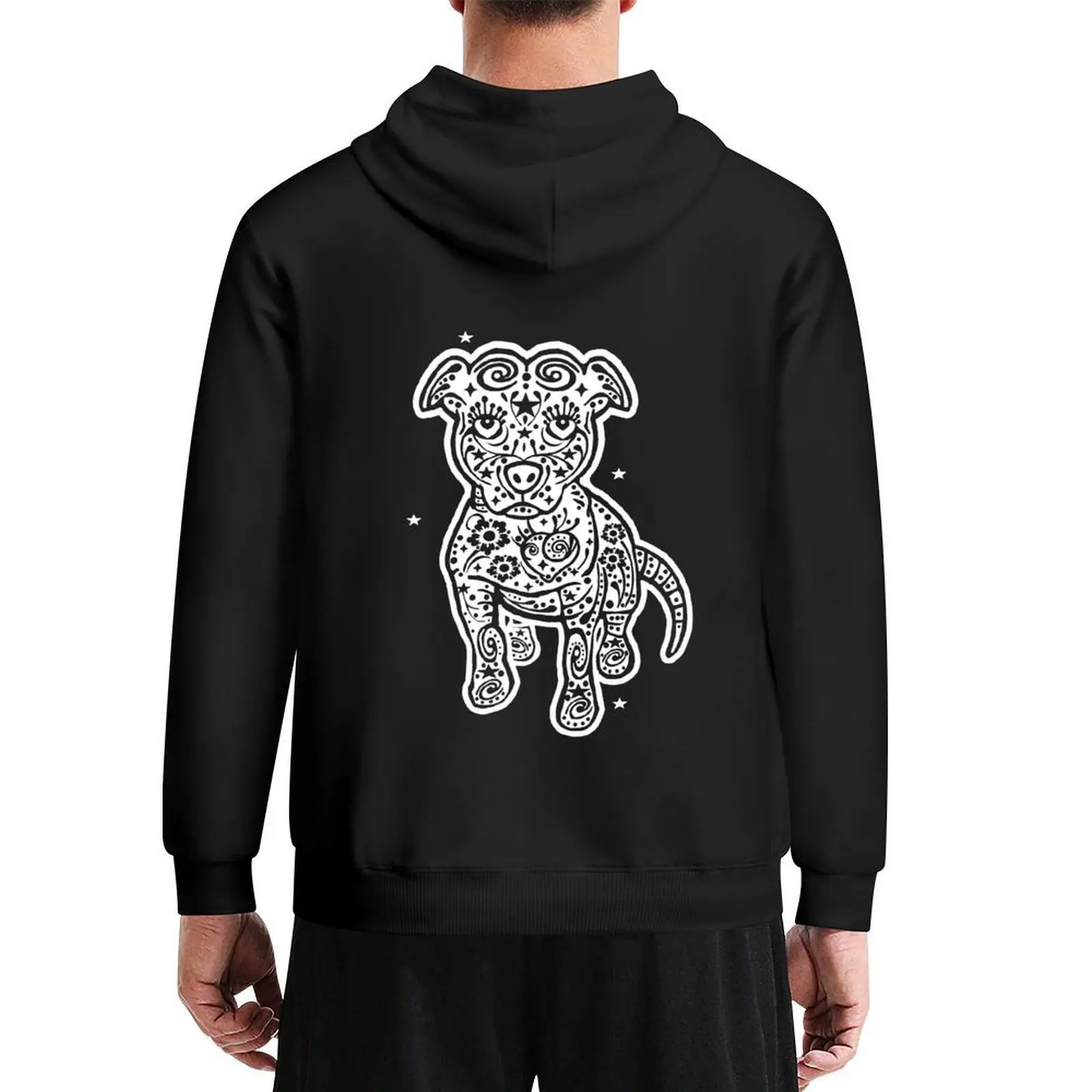 

Pitbull Sugar Skull Hoodie men clothes anime clothing mens clothes autumn jacket men new hooded tee