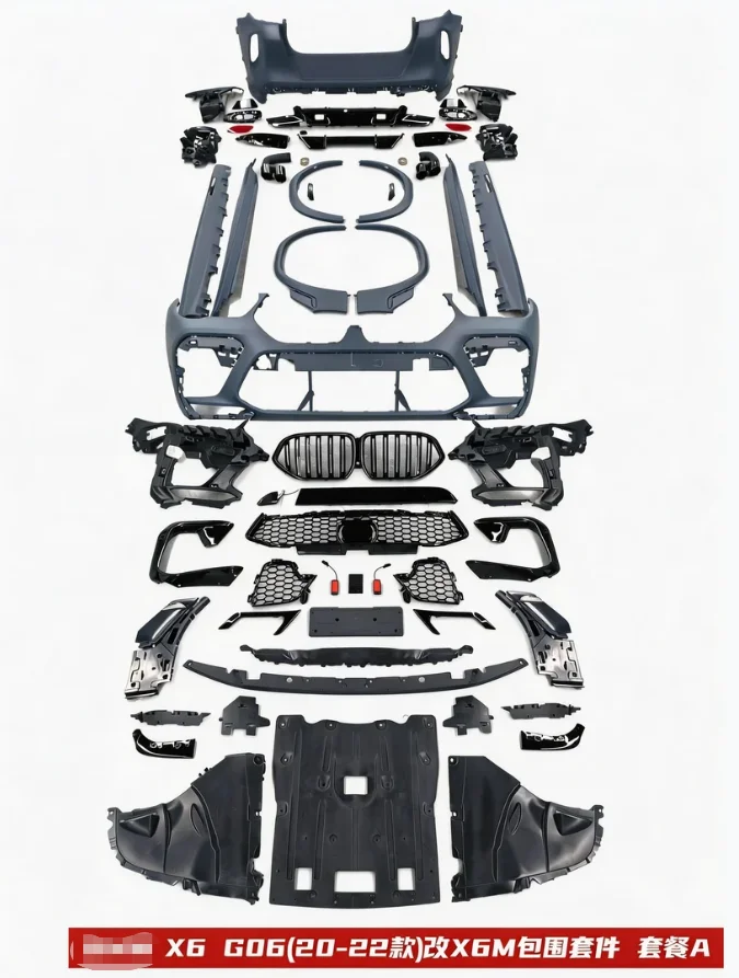 2020-2022 Car Kit Bodykit for X6 G06 Complete Body Kit Front Lip Side Skirt Rear Diffuser Autoparts Bumper Fog Light