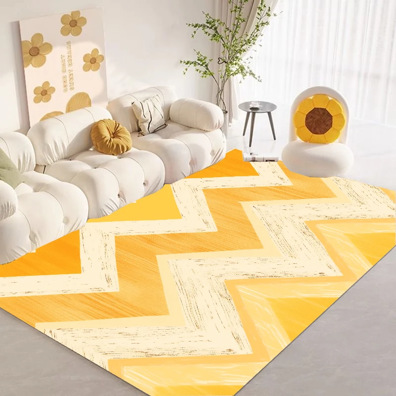 

Nordic Modern carpet for living room Geometric Yellow Rugs for Bedroom Children Kid Room Decoration Rug Washroom Floor Mat ковер