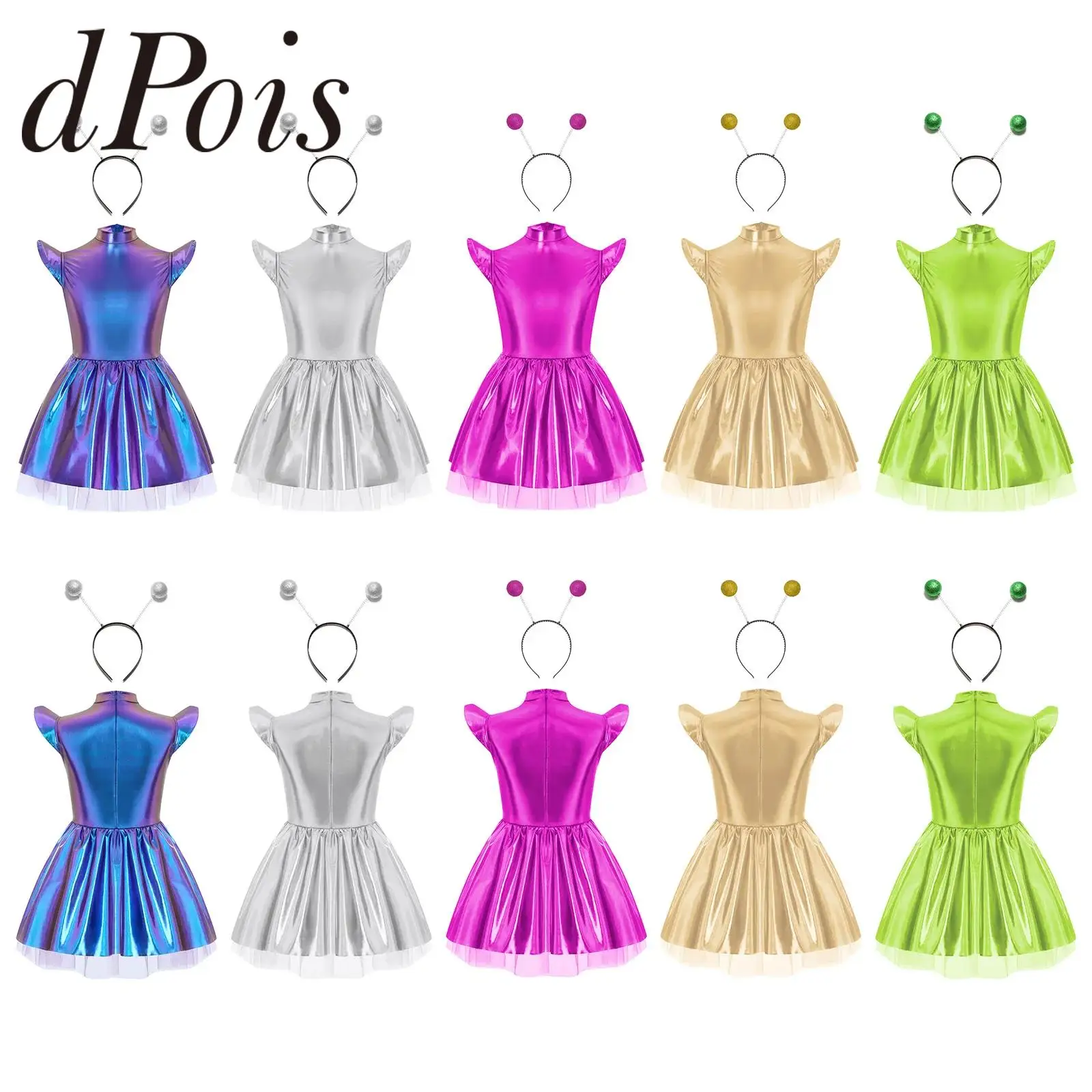 

Костюм для девочек: блестящее платье-пачка «Космический пришелец», наряд астронавта, космический робот, для вечеринок, выступлений, маскарадов