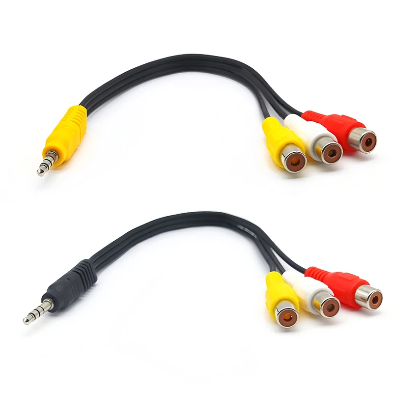 DC3.5MM To Jack 3 RCA Cable Video Component AV Adapter Cable For TCL TV Red White And Yellow Female