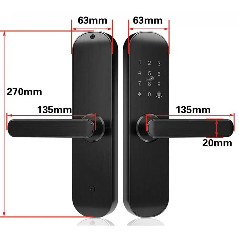 Rainproof Airbnb Smart RFID Hotel Door Lock Electronic IC Card Door Handle TTLock  TThotel Lock System