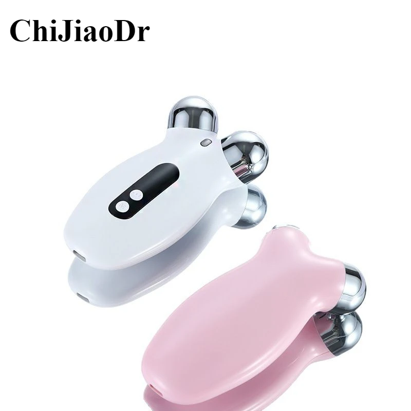 Dispositivo de beleza portátil doméstico V-face Roller EMS Dispositivo elétrico de massagem facial de levantamento e endurecimento