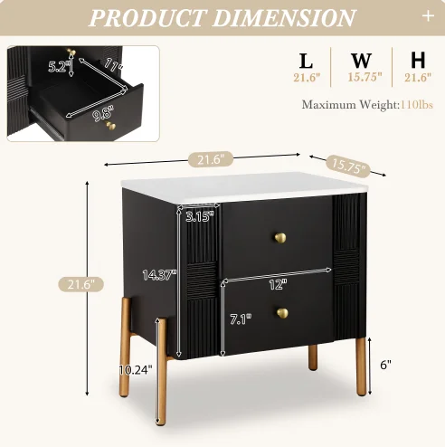 Modern Design Wooden Bedroom Bedside Tables with Drawers for Home Furniture & Apartment Use Factory Wholesale Price
