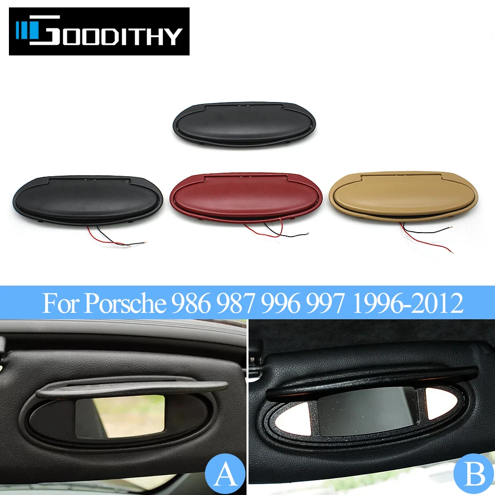 

Car Sunshade Visor Makeup Cosmetic Mirror Assembly For Porsche Boxster Cayman 986 987 CARRELA TARGA GT2 GT3 996 997 1996-2012