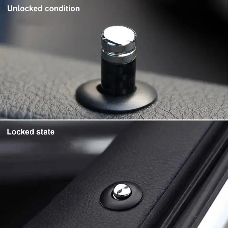 4pcs Carbon Fiber Style Interior Door Lock Pins Covers Trim For E30 E70 X3 X4 X5 X6 M3 M5 Fit Mercedes-Benz AMG W204 W205