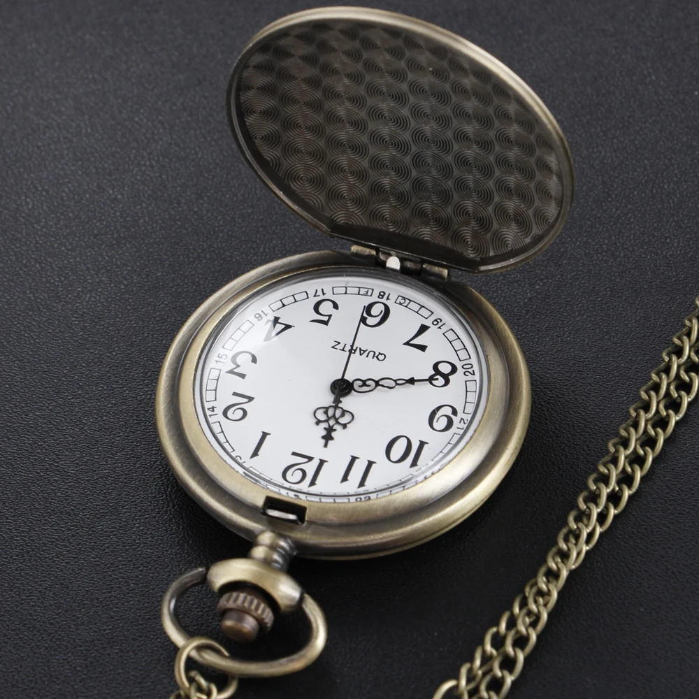 برونزية غامضة مثلث موضوع كوارتز ساعة الجيب موضة وقت صغير جوهرة قلادة ساعة الرجال والنساء هدية اكسسوارات قلادة #4