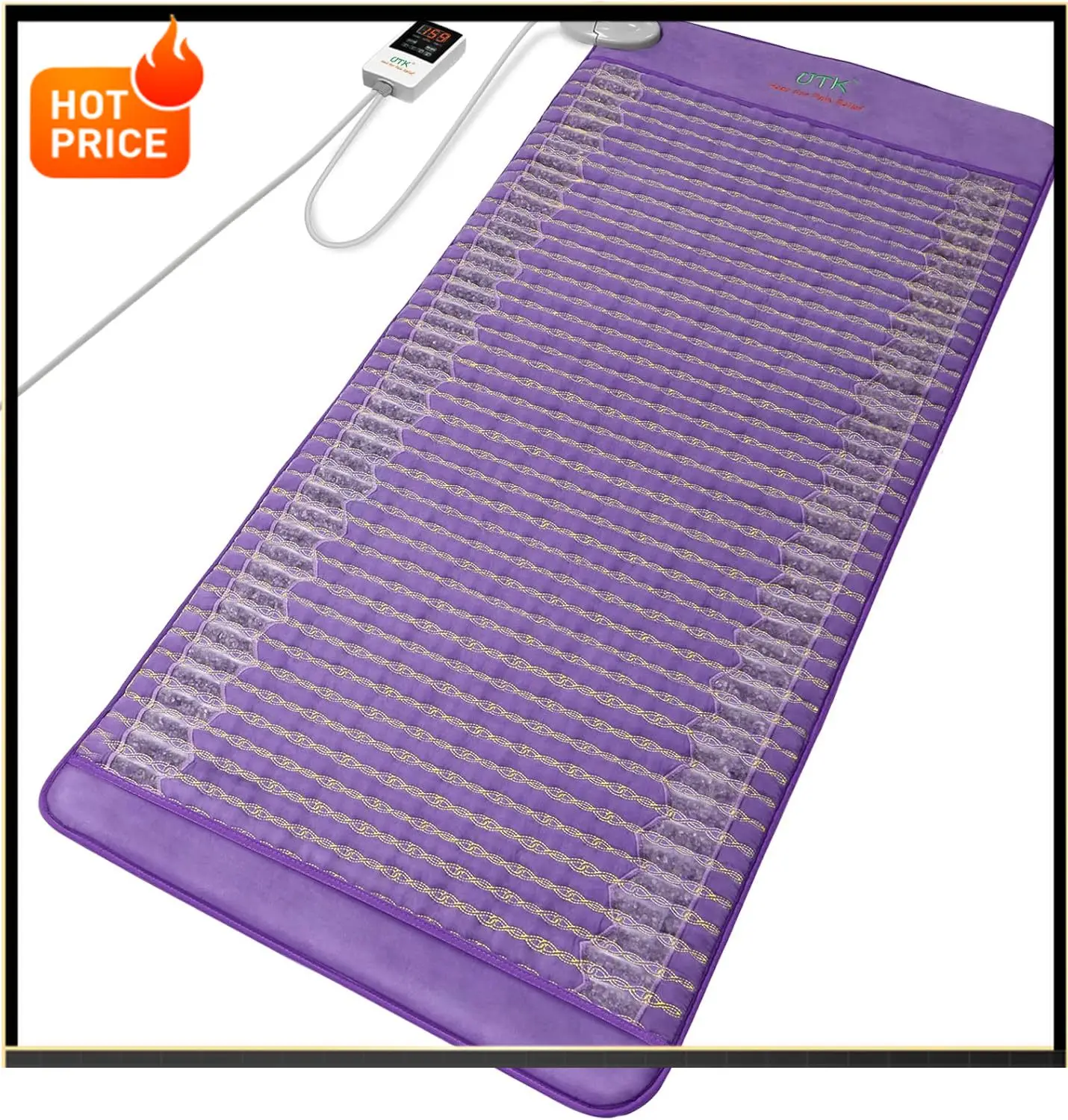 

Бестселлер: большой инфракрасный греющий коврик 60'' x 24'', 5-кратное облегчение боли, аметистовый греющий коврик для всего тела (спины, поясницы, бедер), Hotter t