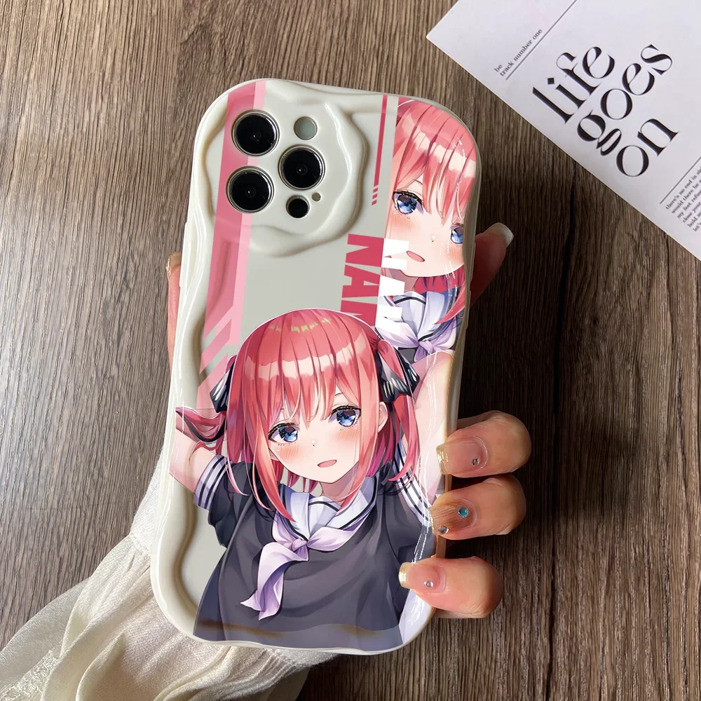 Quintessential Quintuplets Phone Case for iPhone 16 15 14 Plus 13 12 Mini 11 Pro Max X Xs XR 7 8 3D Creamy Wave Soft Cover