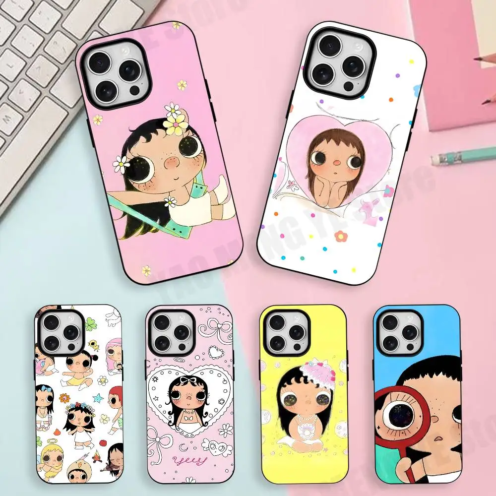 Cute Healing YUY For Iphone 18 17 16 15 14 13 12 Pro Mini Max XS Case Frosted Magnetic Shockproof Cover