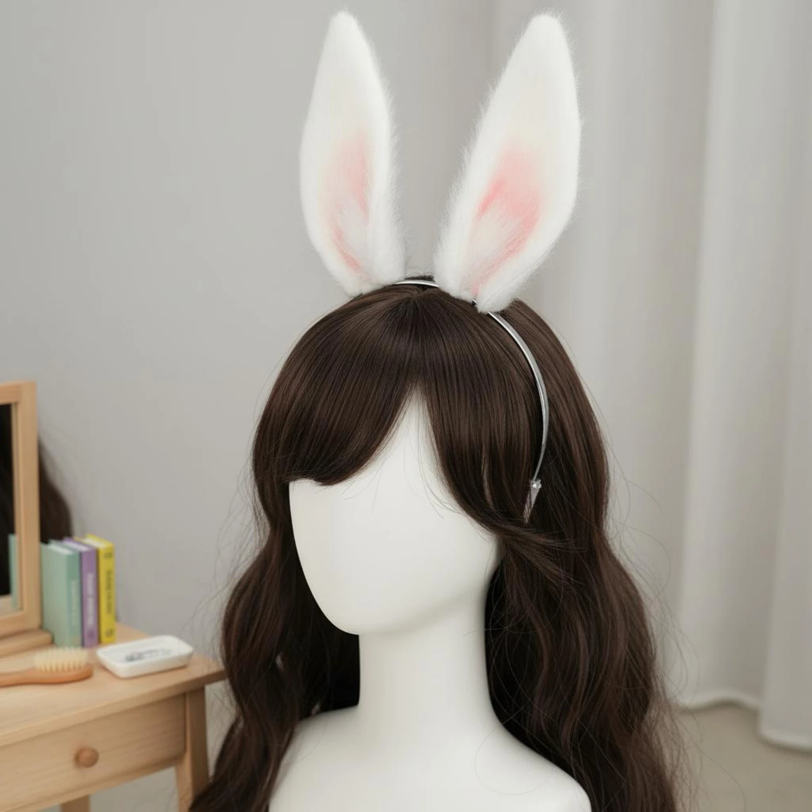 

BJD Rabbit Ear Headpiece Soft Fluffy Bunny Ears Headband Fluffy Bunny Ears Costume Design Doll Accessory for Cosplay