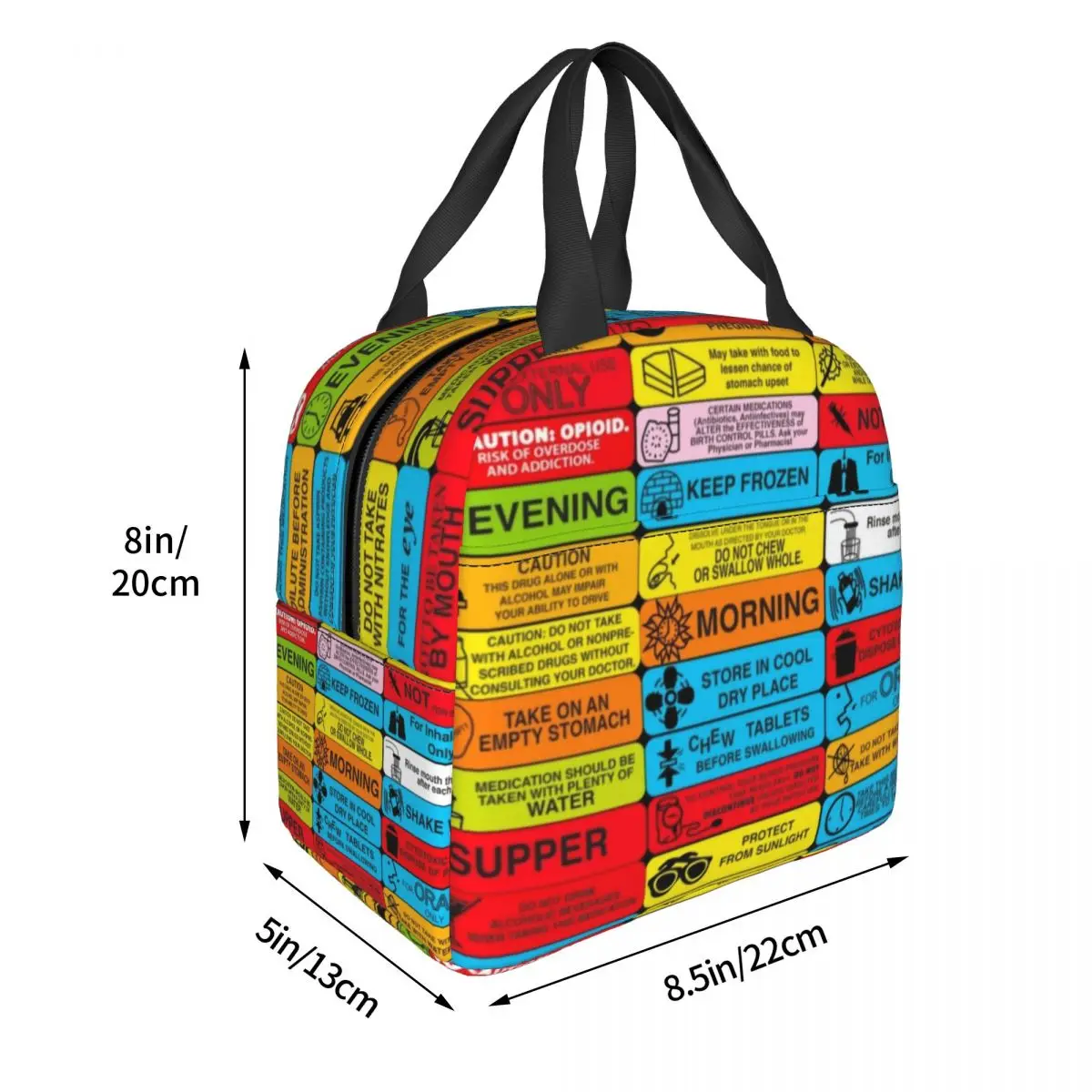 ملصقات تحذيرية طبية حقيبة غداء معزولة حراريًا للنساء والأطباء والممرضات والأدوية صندوق طعام لتخزين الغداء قابل لإعادة الاستخدام #4