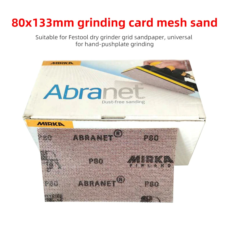 

50PC 80/133mm Mirka Abranet Sanding Putty CoarseRectangular Sandpaper Grinding Mesh Screen for Automotive Car Abrasive Paper