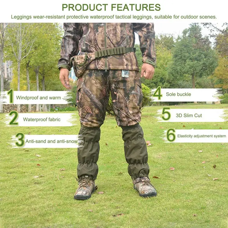 Unisex Waterproof Outdoor Legging Gaiter Hunting Camping Hiking Climbing Leg Knee Pads Boots Gaiters Shoes Cover for Men Women