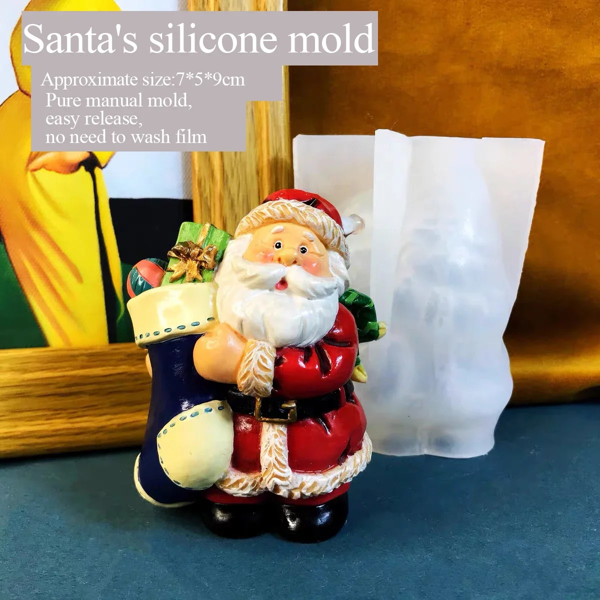 

Christmas Mold Drop Glue Aromatherapy Plaster DIY Mold, Cute Santa Claus Mold