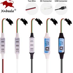 미니 WS2812B WS2811 LED 픽셀 스트립 라이트 컨트롤러 3 키 USB DC SP621E 음악 블루투스 APP 제어 DC5V-24V