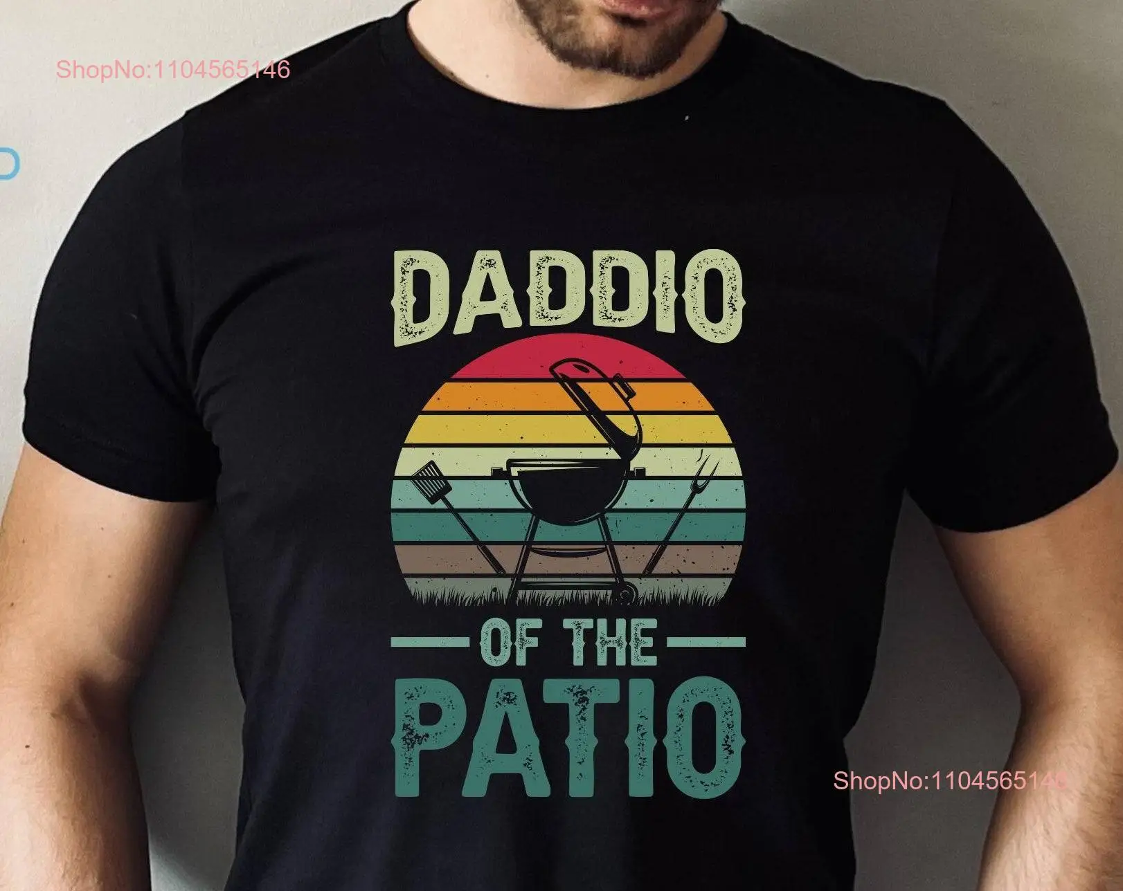 Daddio Van Het Patio T-shirt Cool Papa BBQ Vaderdag Barbecue Feest Vader Leven Beste Ooit Man lange of korte mouwen