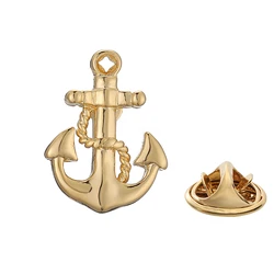 Men's brooch copper material boat anchor design suit coat lapel pin hat backpack badge Fashion brand women's jewelry accessories
