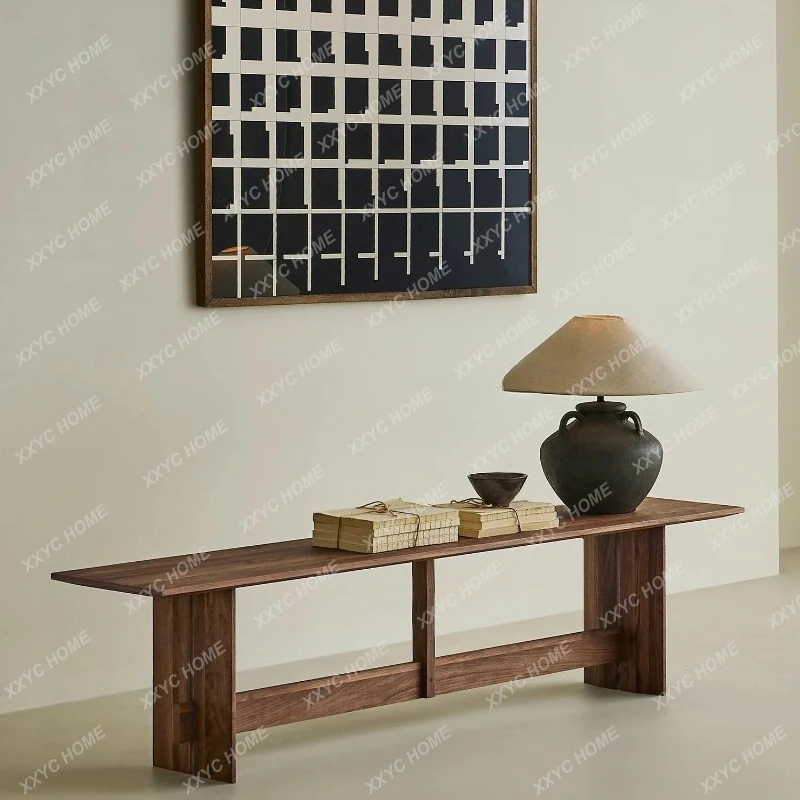 

Dining Stoo Black Walnut Solid Wood Modern Simple Retro Home Long Stool