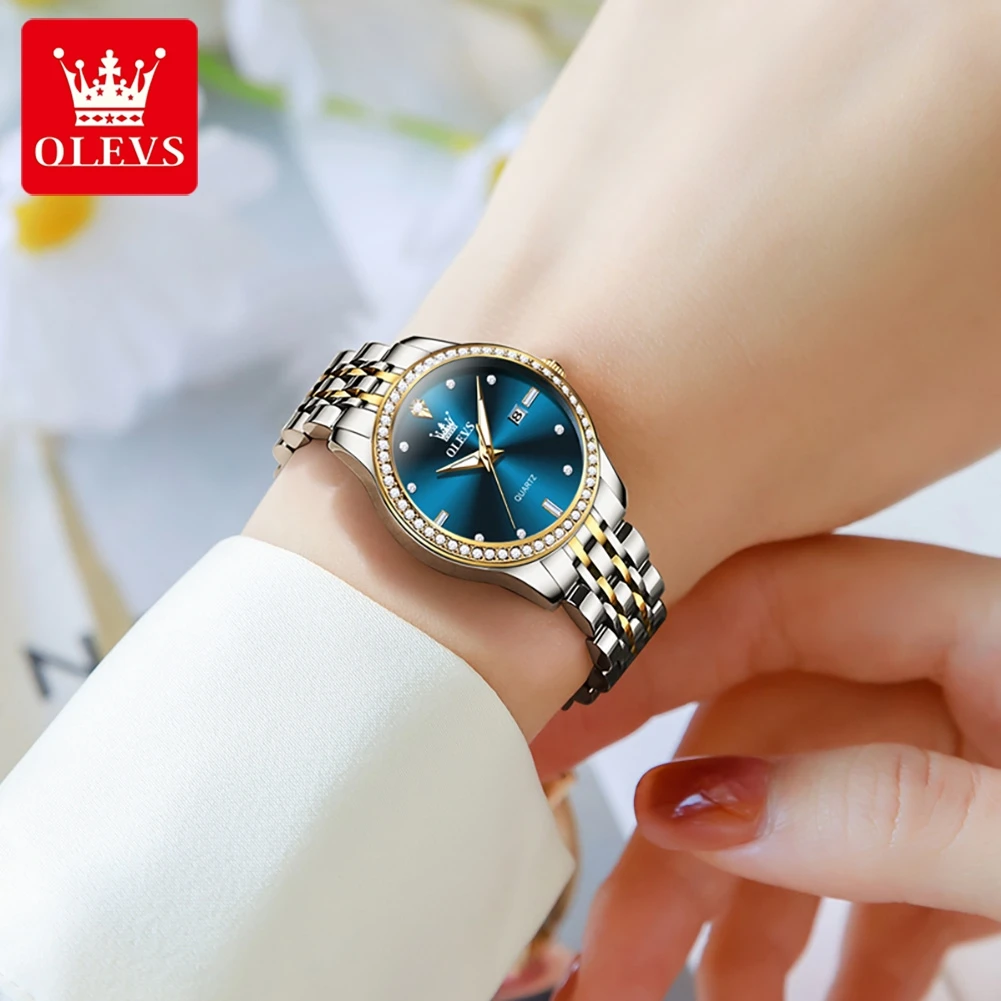 OLEVS 3625 Top Quartz Women\'s Watch Elegant Diamond Waterproof Stainless Steel Watch Original Luxury Brand Dress Women\'s Watch