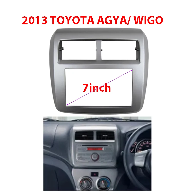 

Car CD/DVD Audio Stereo 2Din Fascia Frame For Toyota Wigo/Agya 2013 Dash Panel Installation Trim Kit