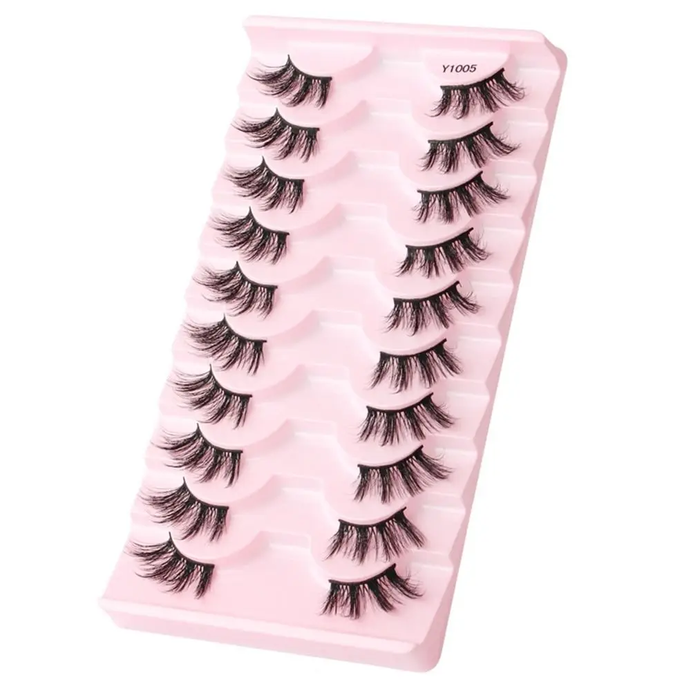 Short Natural Look Half Eyelashes Faux Mink Lashes Cat Eye False Eyelashes Half Lashes with Clear Band