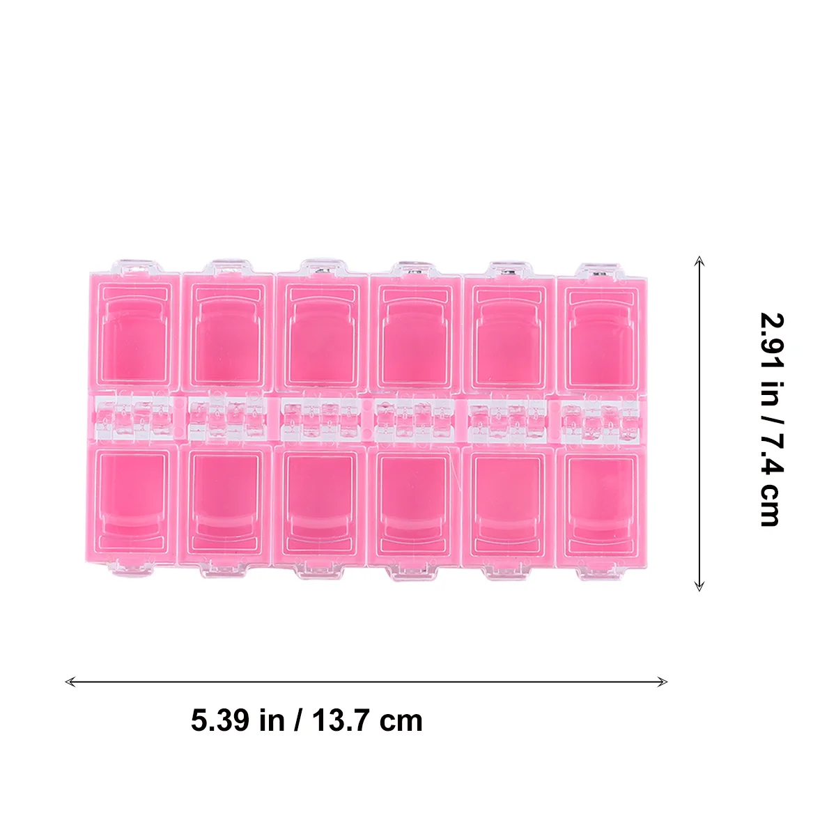 

2 шт., 12 сеток, накладные ногти для переноски, прочный материал, домашний ежедневный органайзер, розовый прозрачный футляр для накладных ногтей