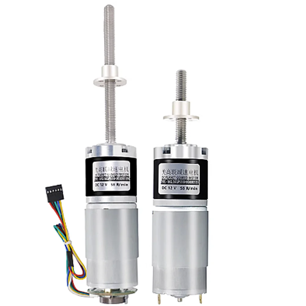 

36MM 36GP-555 DC Planetary Reducer Motor M8 Screw Threaded 50MM/100MM Long Shaft Low Speed 12V 24V 16PPR Hall Encoder Motor