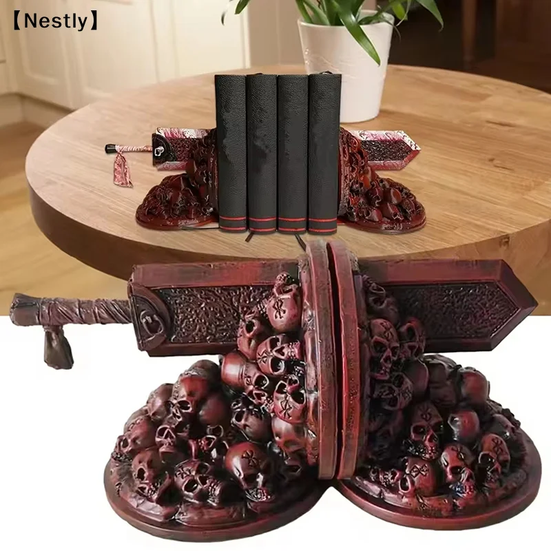Berserk Bookends Ornament Dragon Slaying Knife Bookstop Resin Non-Slip Suitable For Reading Desk Home Decoration Gifts〔Nest〕