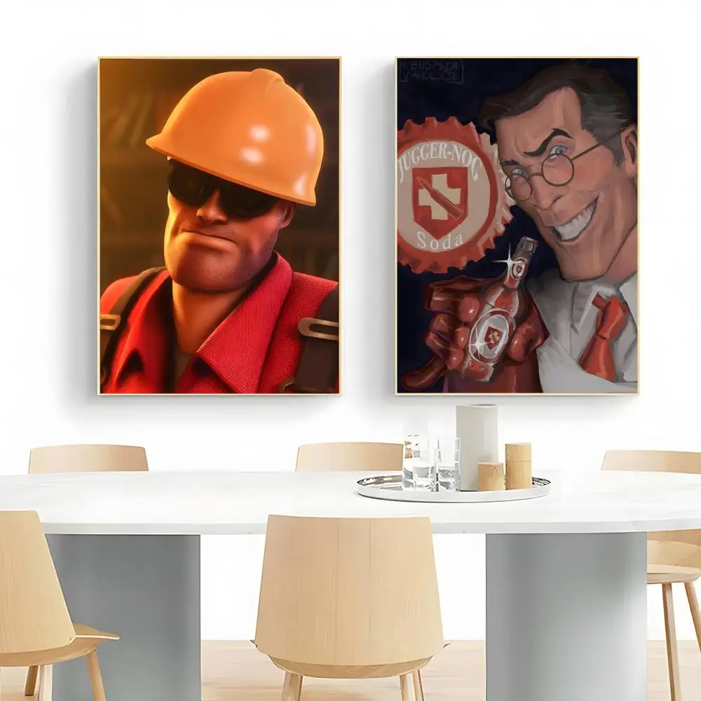Shooter Game T-Team Fortress Poster Wall Art Print Decorative Mural Home Decor Gift Unframed