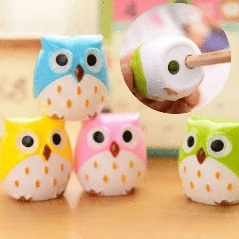 

Creative Stationery Cartoon Cute Owl Pencil Sharpener Double Hole Pencil Cutter For Students