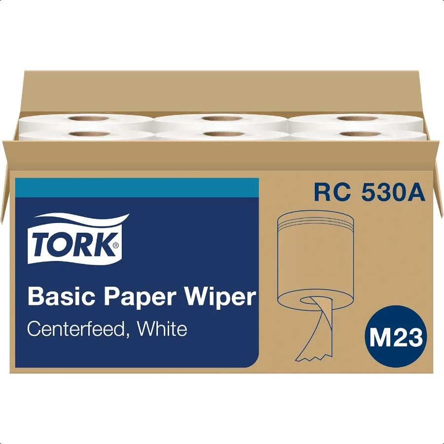 Centerfeed Hand Towel White Oneatatime Dispensing M23 Compatible 6 Rolls x 530 Sheets RC530