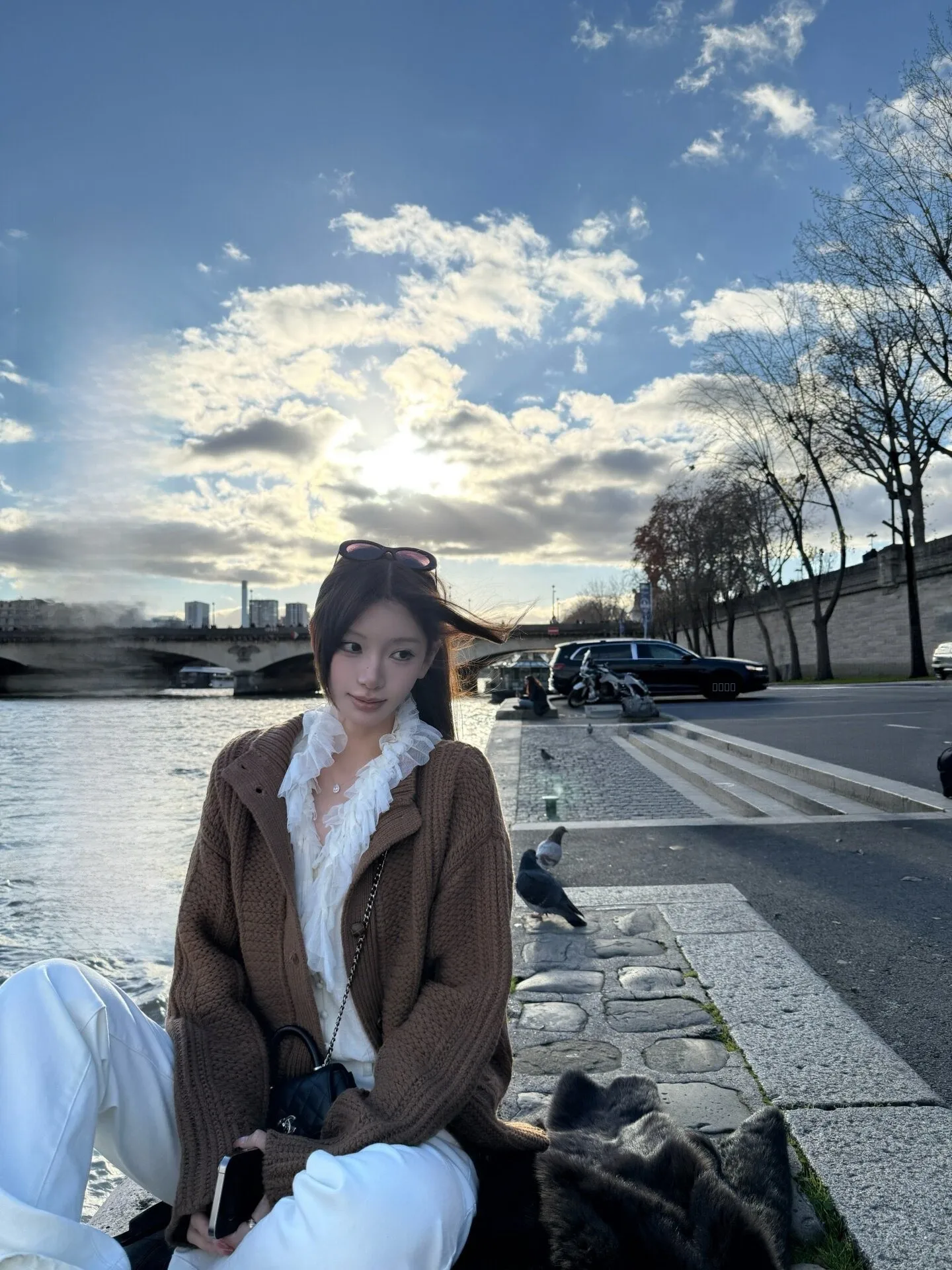 

Loose Knitted Wool Blend Sweater Yangzifan Purple Label RL Camere Mixed Long Sve Stand Collar Design Winter Women's Top