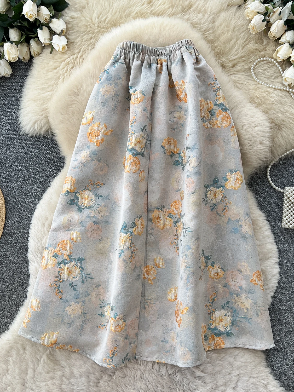 레트로 코트 플로럴 A라인 미디 스커트 여성용 하이웨이 - Midi Skirt Floral 리뷰 및 가격
