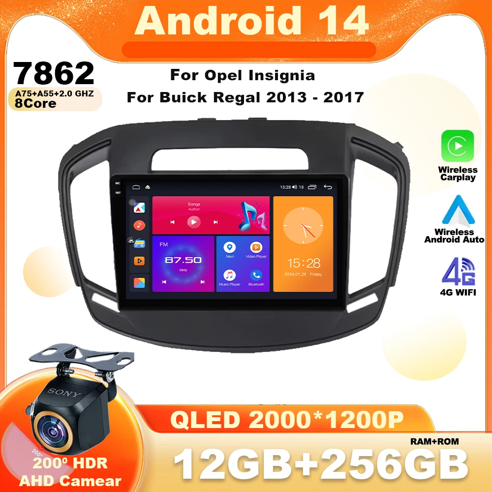 

Android 14 For Opel Insignia For Buick Regal 2013 - 2017 Car Radio Multimedia Video Player Navigation GPS 5G Wireless Carplay