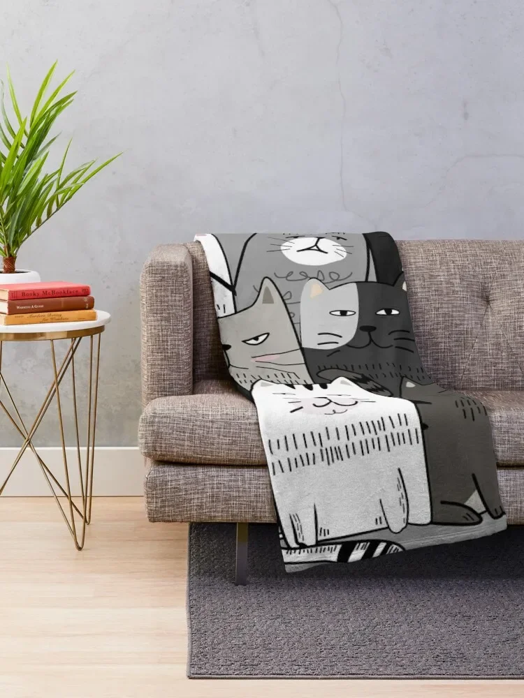 Cats Throw Blanket manga Personalized Gift For Decorative Sofa Blankets