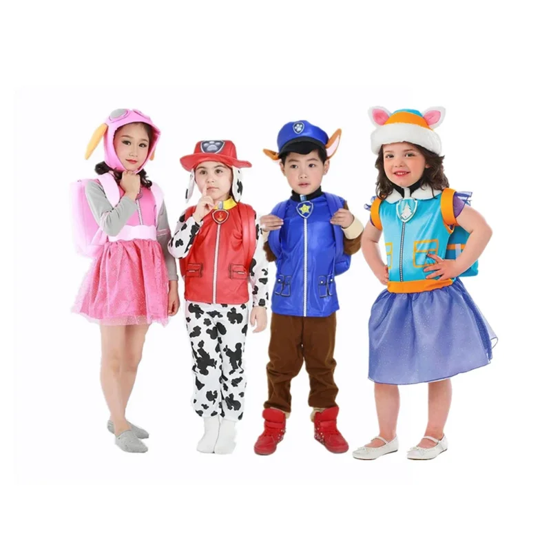 Kids Carnival Clothing Children Patrol dogs Marshall Chase Skye Cosplay Costume Girl Halloween Party Role Play vestido 3-10year