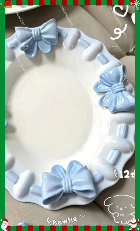 

Craft Butterfly Porcelain Plate Light Luxury Embossed Dessert Tray Gift for Women Pretty Dinnerware