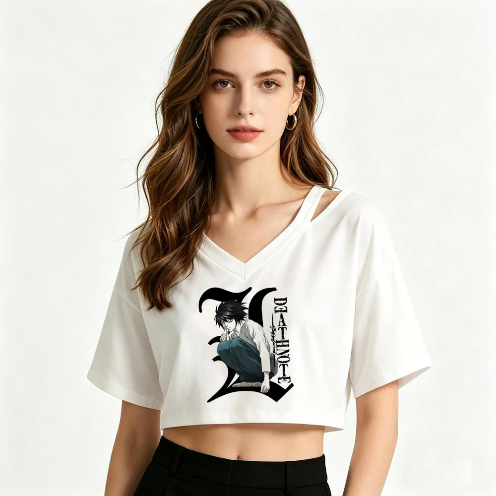 Death Note cropped top teen kawaii party cheap cutecore emo top tees japan manga scene  emo cute
