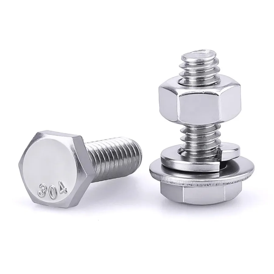 1 420 x 1 2 "10 set di bulloni esagonali in acciaio inossidabile viti con dadi piatto Washe Lock Washe 304 SS 188 esagonale completamente filettatura macchina