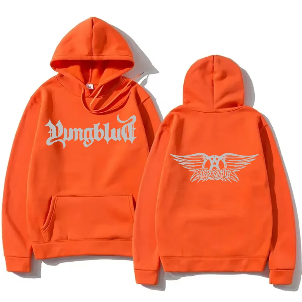 Aerosmith YUNGBLUD One More Time Hoodies Fleece Winter Long Sleeve Male Sweatshirts Hooded Pullovers Fashion Men Women Clothing