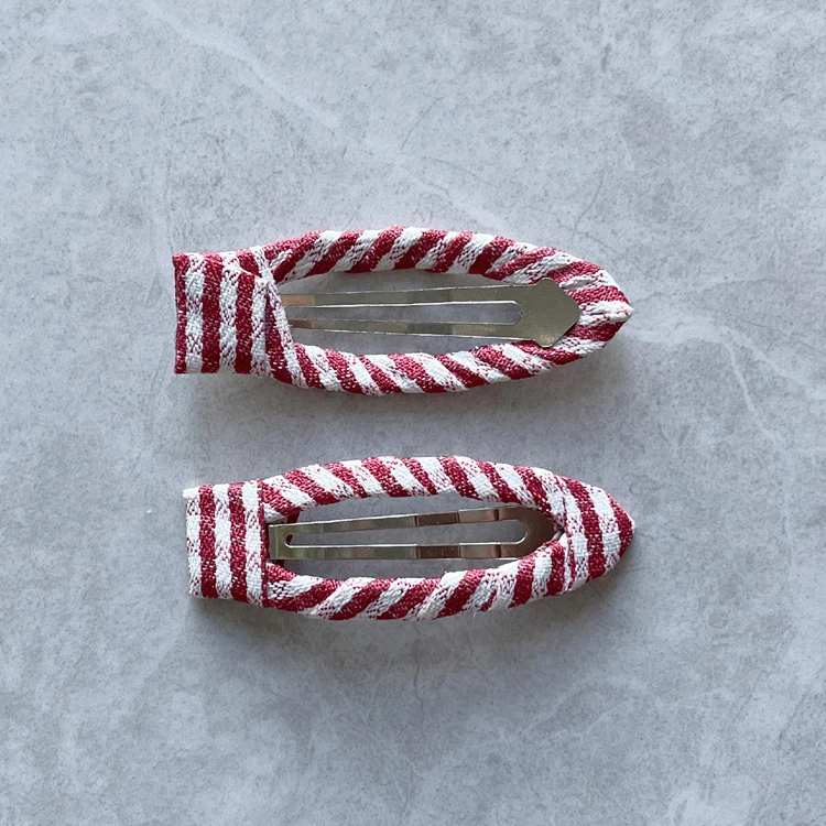 20 PCS/Lot, Plaid Ribbon Partially Lined Alligator Clips Double Prong Clips 35mm/50mm Pinch Hair Clip Baby Snap Clips Hairgrips