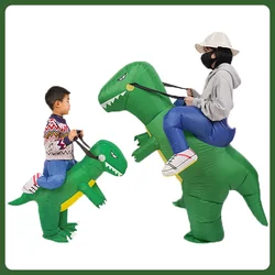 Disfraz de dinosaurios inflables para niños y adultos, disfraz de Cosplay para fiesta de Halloween, día del niño, ropa inflable divertida para cosplay