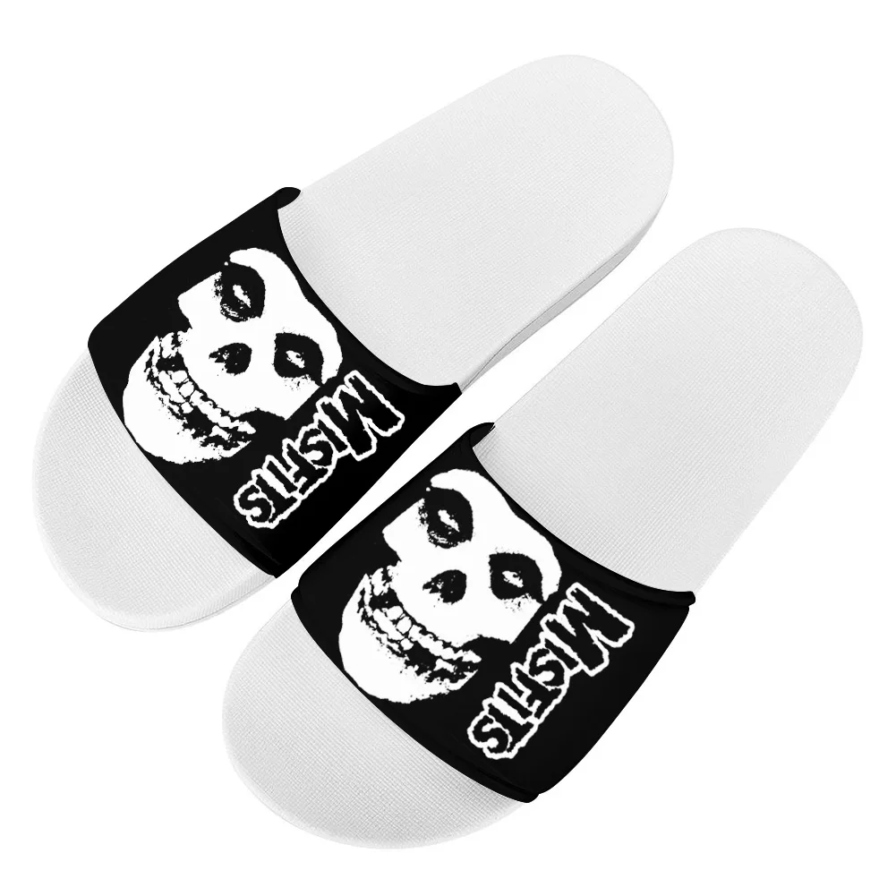 Misfits Skull Shoes Flip Flops Home Slipper Mens Women Teenager Family Slippers Bathroom Pool Casual Sandals Custom