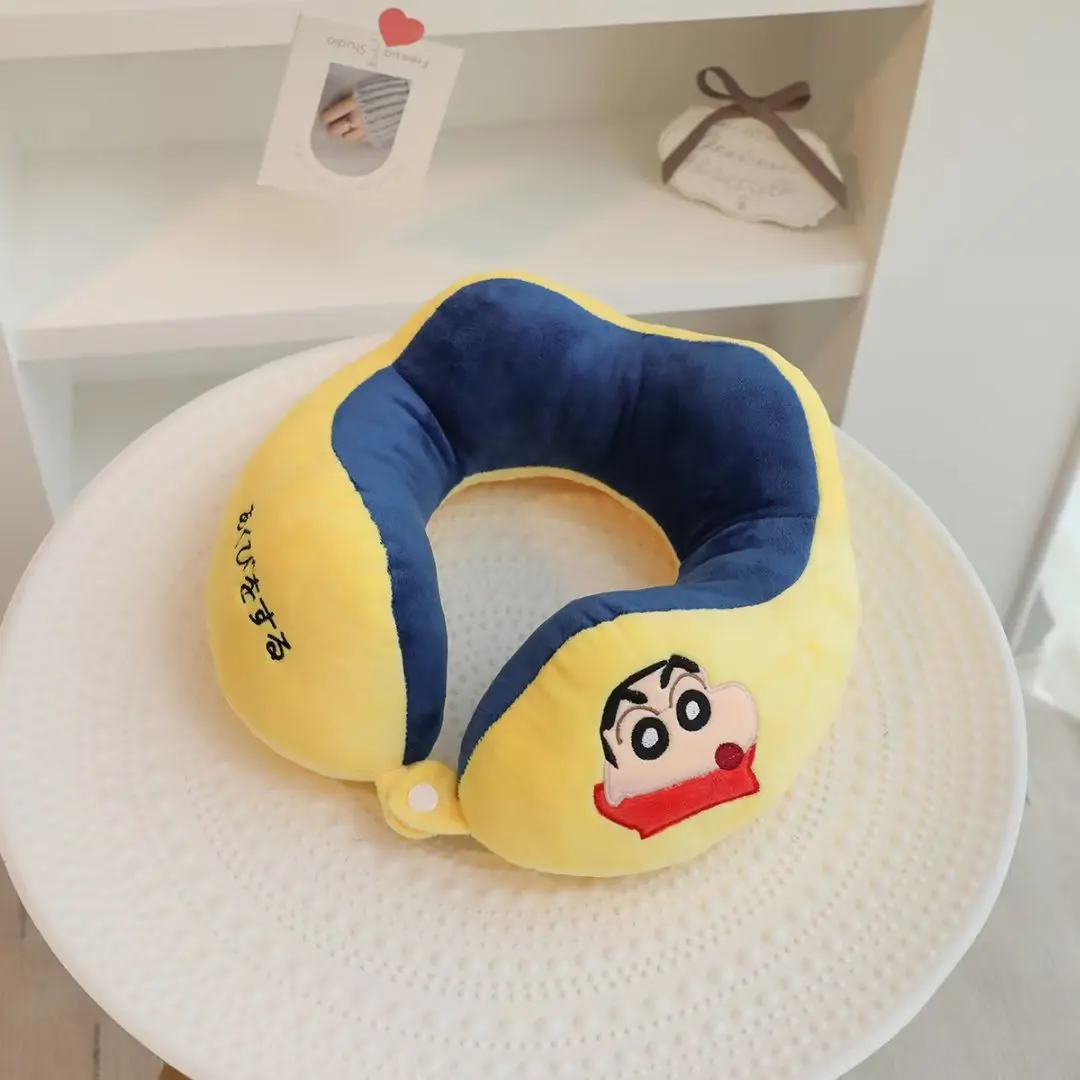 New Cartoon Crayon Shin-chan Soft U-Shaped Neck Pillow Protecting Pillow Neck Office Travel Portable Nap Pillow Charm Gifts