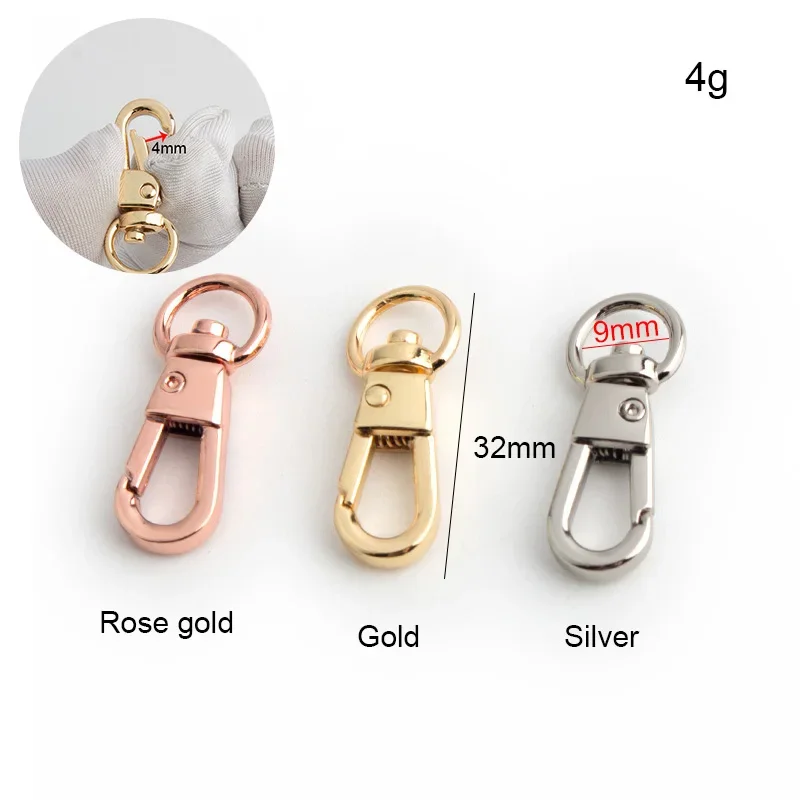 10-50 pieces 9mm 7colors Rose gold Swivel Bolt Snap Clasp Hooks Buckle Clips DIY Accessory Metal Snap Hook Accessories