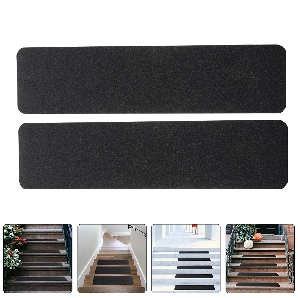 8PCS Black PVC Anti Slip Stairs Treads Material Indoor Outdoor Use Non Skid Safety Mat Stair