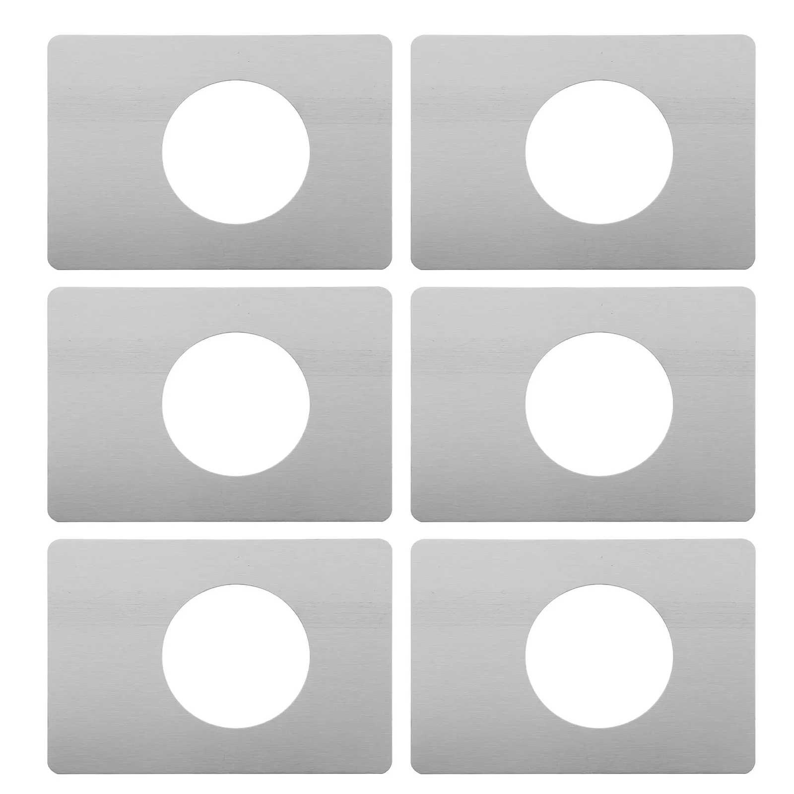 6 Pcs Door Handle Repair Plate Stainless Steel Door Plates With Adhesive Tape Knob Hole Patch Face Edge Filler Backplate Cover