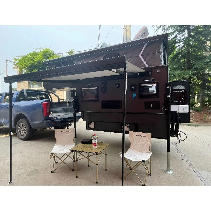 Customized Multi-Function Pop-up Rooftop Tent Slide-in Pickup Truck Camper Caravan For Outdoor Off-Grid Camping