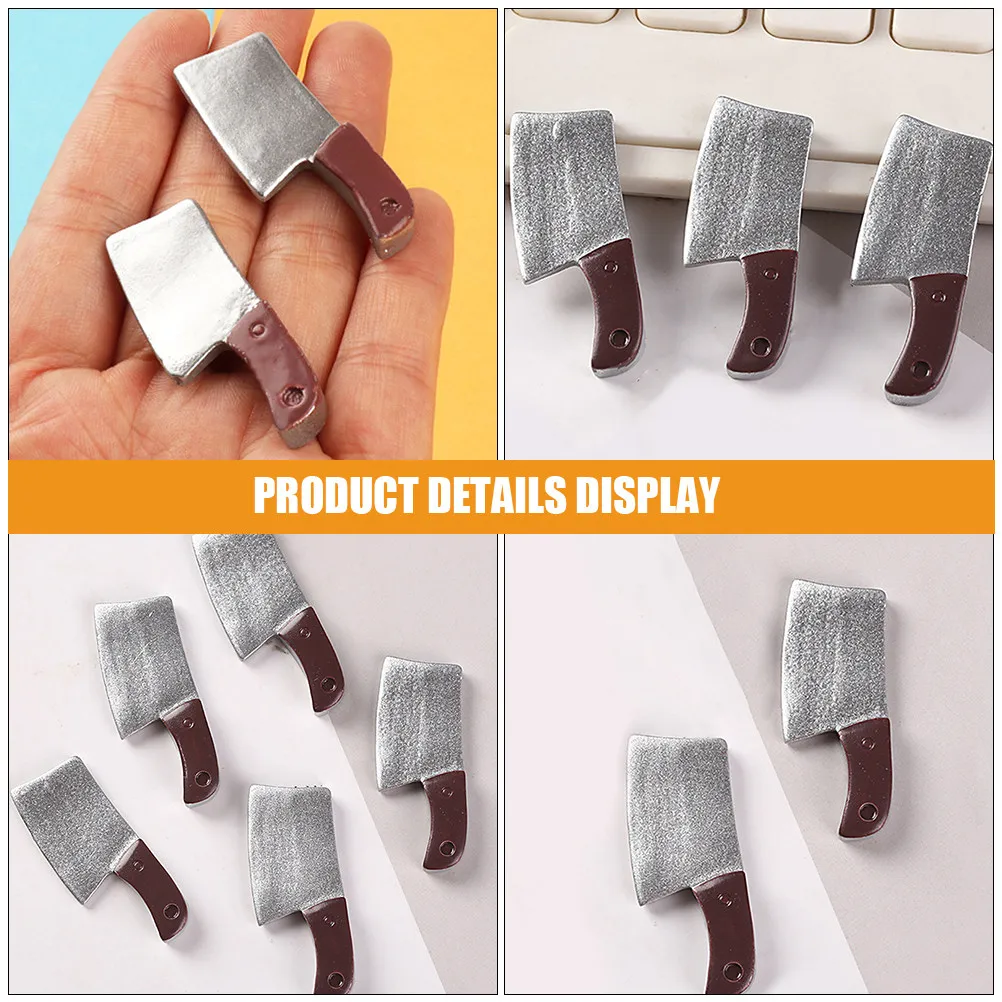 4Pcs Exquisite Resin Mini Kitchen Cutter Ornament Set Compact Realistic Simulation for Miniature House Decor Play Decoration - view 5